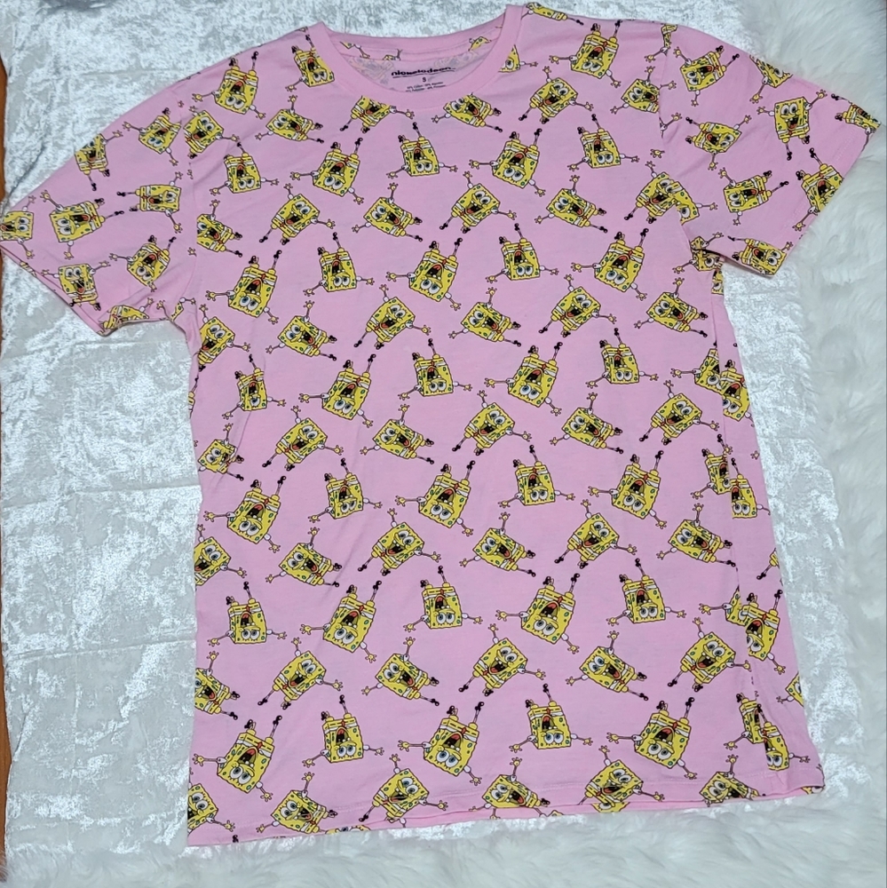 Nickelodeon SpongeBob Pink Graphic Mens T-Shirt